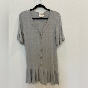 Fantastic Fawn Heather Gray Button-Down Dress